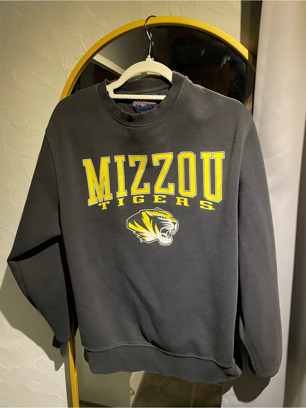 Jansport Black Sweatshirt with Yellow MIZZOU Logo and Tiger Graphic